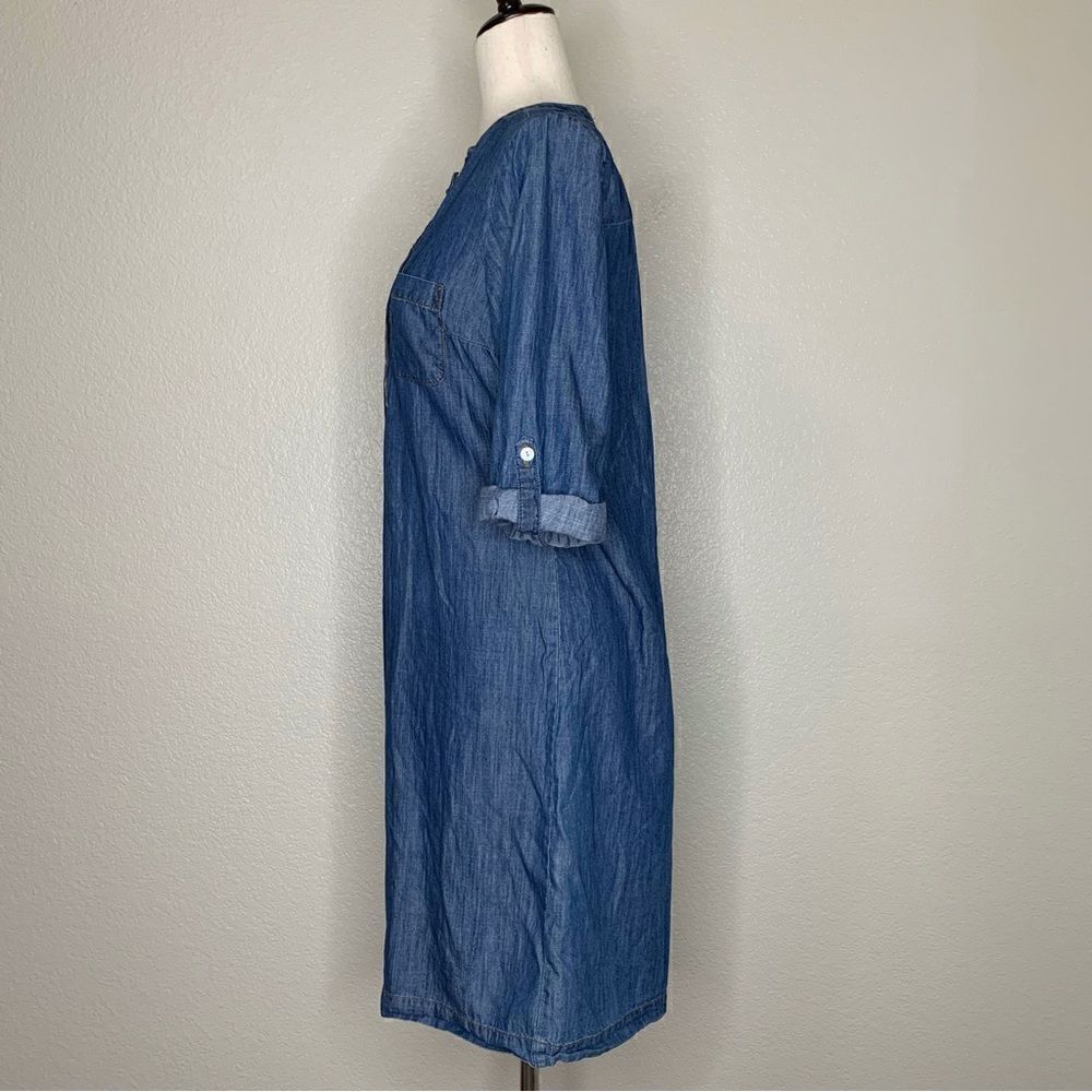 Spense Lyocell Blend Women’s Blue Chambray Shirt Dress - Picture 6 of 13